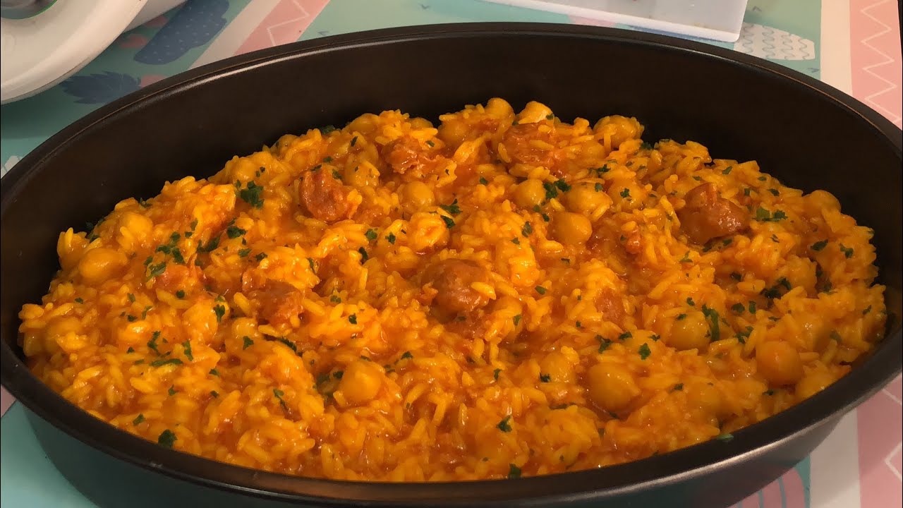 Arroz con garbanzos y chorizo/ Arroz con Thermomix/ Arroz con chorizo