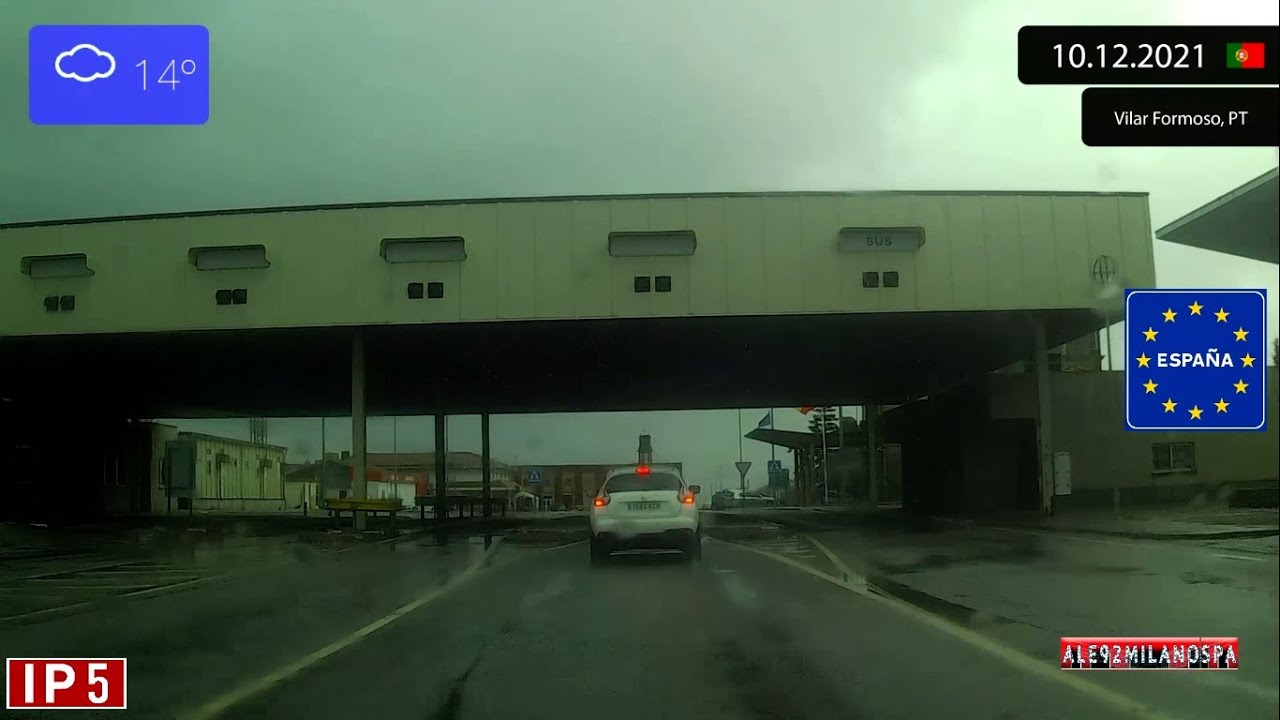 Driving from Vilar Formoso (Portugal) to Ciudad Rodrigo (Spain) 10.12.2021 Timelapse x4