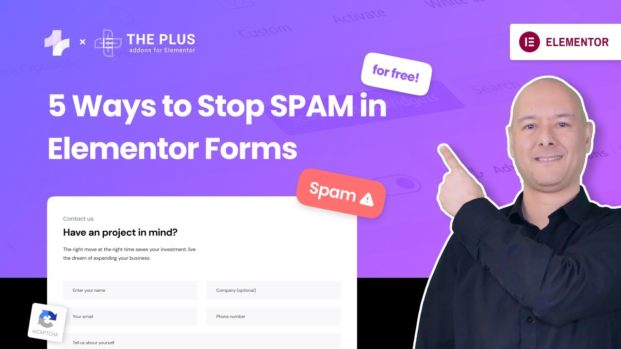 STOP Contact Form Spam in WordPress for FREE (Google reCAPTCHA Alternatives) | Elementor