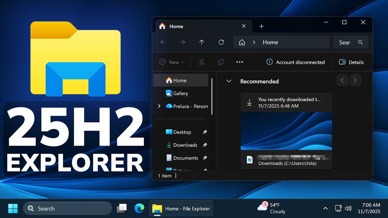 Сделайте проводник Windows 11 25H2 быстрее
