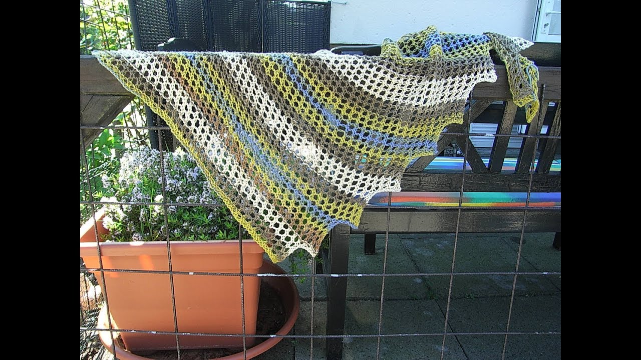 Tutorial Drachenschwanz mit Lochmuster*Baktus*Halstuch*Dreieckstuch stricken