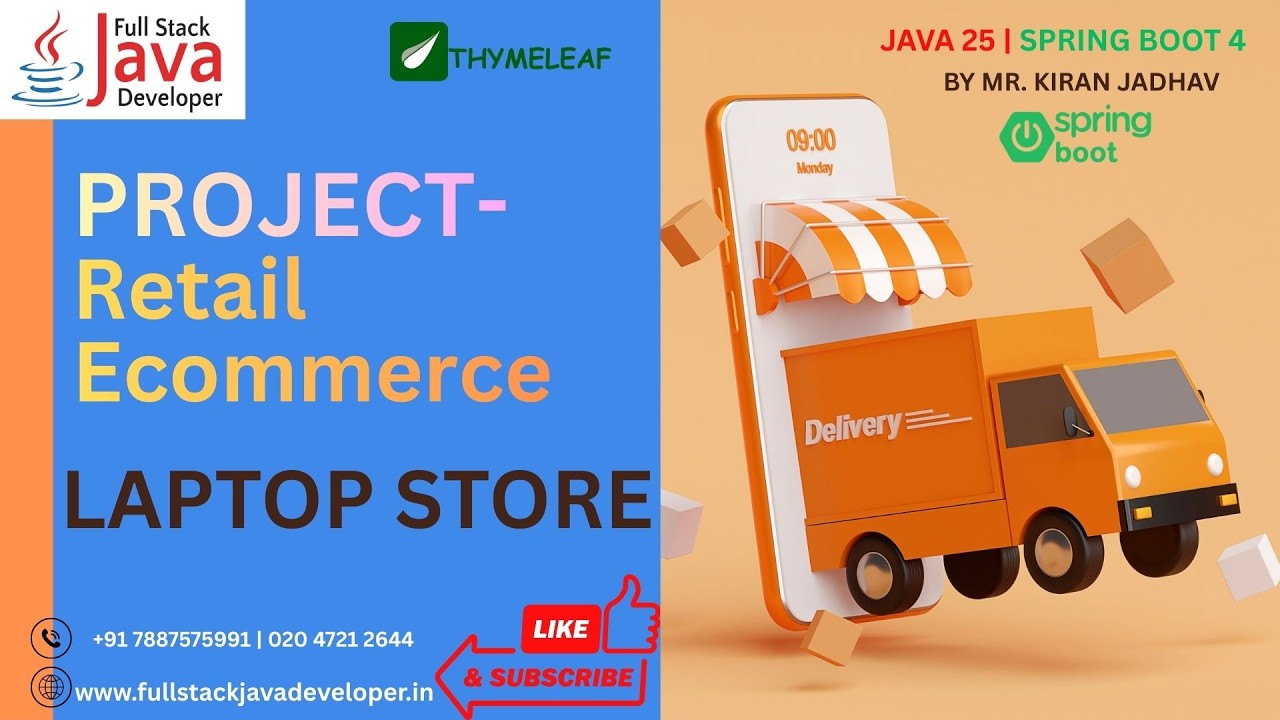 Retail ECommerce Project | JDK 25 | Spring Boot 4 | Thymeleaf | Full Stack | By Mr. Kiran Jadhav