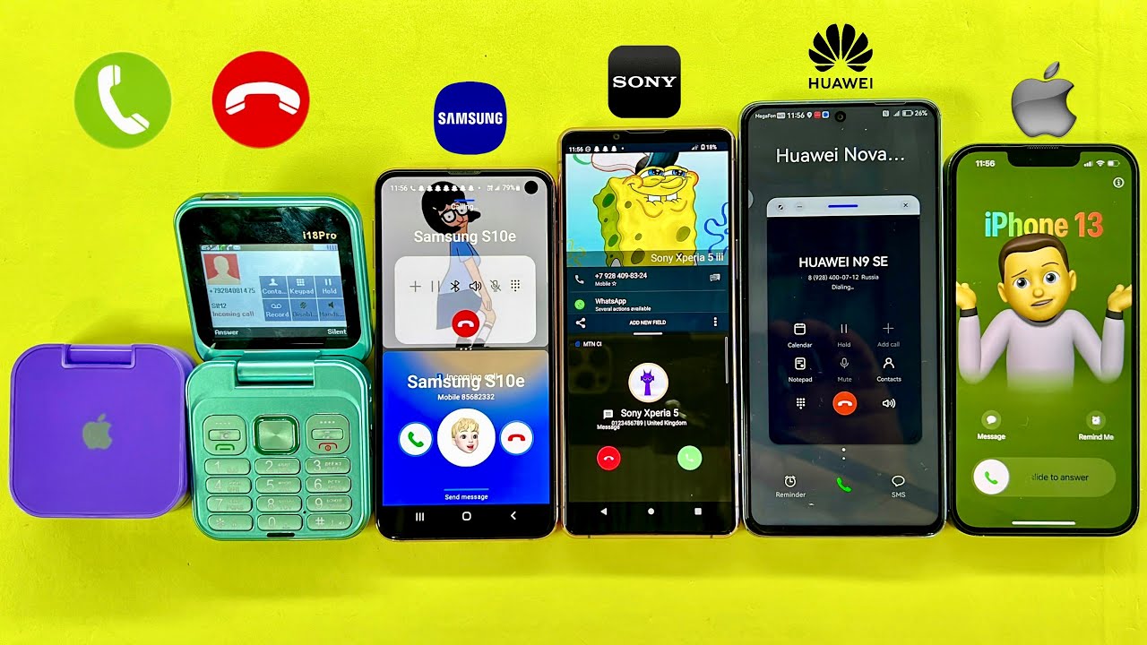 Incoming Outgoing Call + FAKE Call on Samsung S10e,Sony Xperia5,HUAWEI Y90,iPhone 13,i16pro,i18pro 