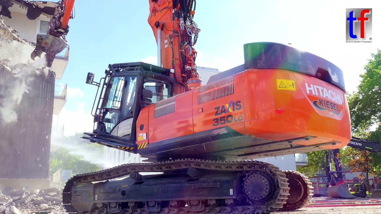Hitachi Zaxis 350 LC Longfront, Abbruch Wohnblock, Winnenden, 26.04.2018 #2