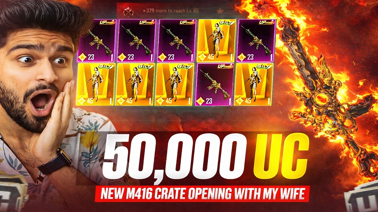 I Gave 50,000 UC to My Wife for M416 Crate Opening  😱| BGMI Highlight