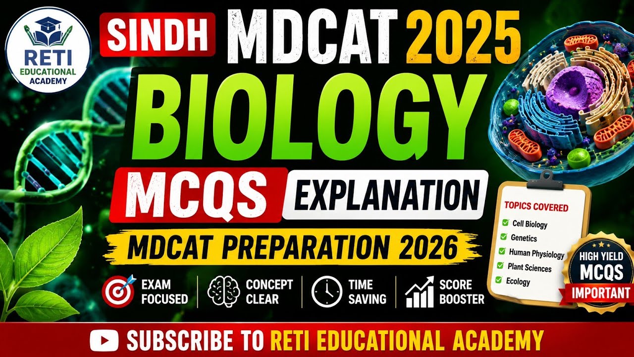 SINDH MDCAT 2025 Solved Paper | STS Sindh MDCAT PAST PAPER Biology MCQs Solved | MDCAT Biology MCQs 