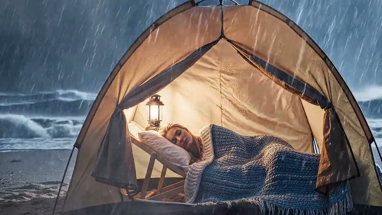 Fall Asleep Fast Anywhere | Rain & Ocean Waves for Deep Sleep & Relaxation | 3 Hours