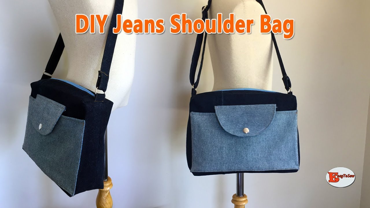 DIY JEANS SHOULDER BAG | DIY BAG OUT OF OLD JEANS | RECYCLE JEANS BAG | SEWING TUTORIAL