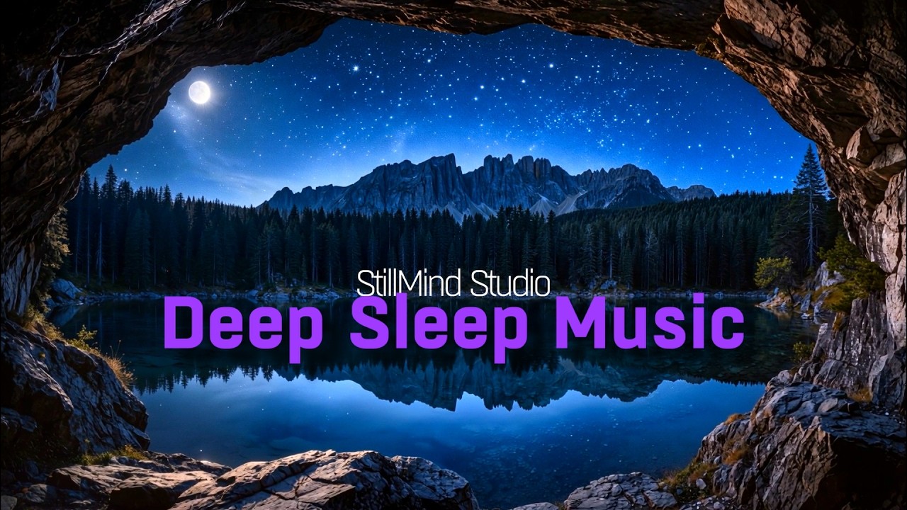 Deep Sleep Music 🌕 Night Forest, Full Moon & Crystal Clear Mountain Lakes | Relaxation