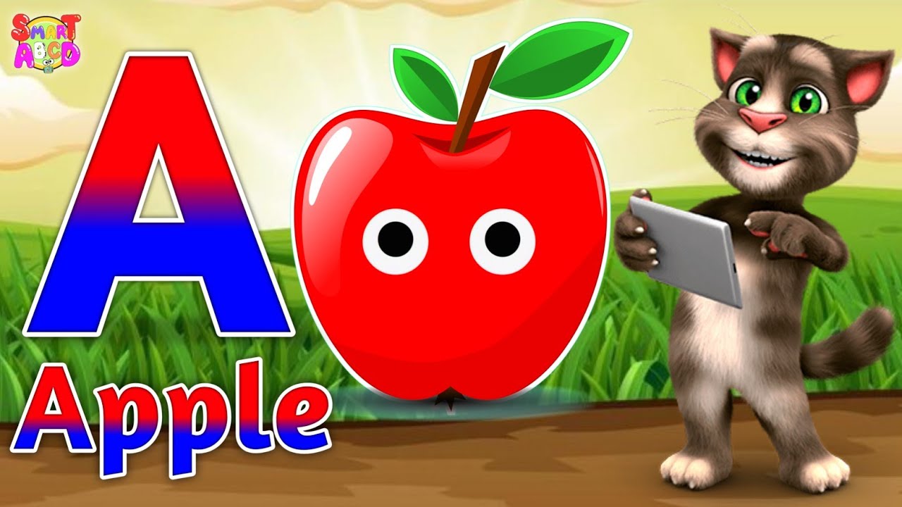 Фонетическая песенка 2 с двумя словами в 3D-формате - A для яблока 🍎🍏 - Песни про алфавит ABC со ...