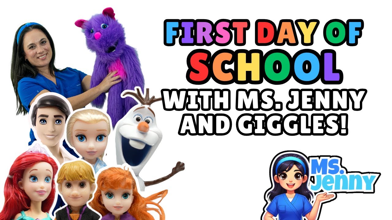 Ms Jenny's Magical School Prep with Elsa, Anna, Olaf to ease Anxiety!  Best Learning Video for Kids!