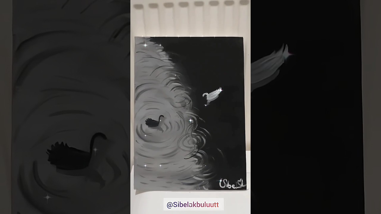 swan Painting #swanpainting #simpledrawingtutorial #paintingforbeginners #paintingtutorial