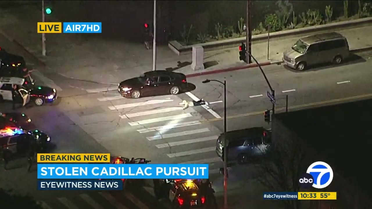 CHASE: Police chasing stolen Cadillac through Los Angeles