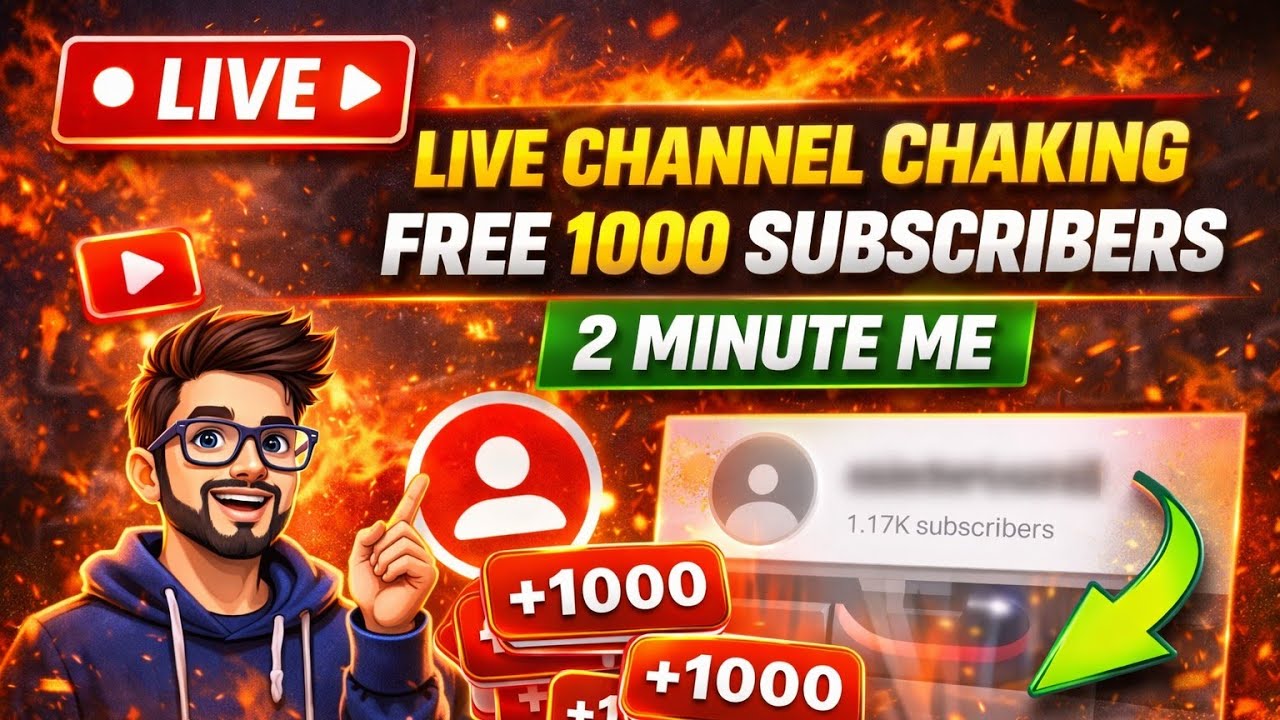 Live channel Chaking | Free 1000 subscribers 🤑 free promotion ✅