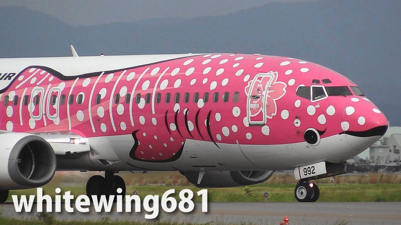 [さくらジンベエ] JTA Boeing 737-400 JA8992 TAKE-OFF KOMATSU Airport 小松空港 2014.9.17