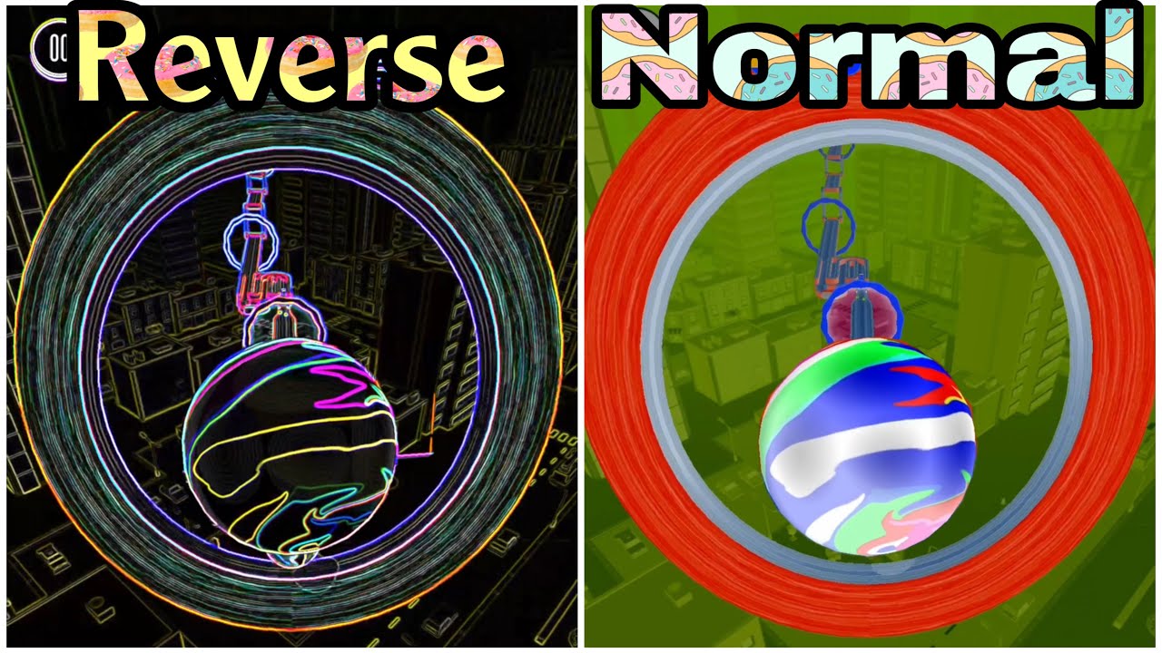 Portal run reversed gameplay 🆚 normal gameplay challenge - going balls epic levels - paint ball