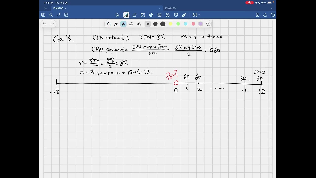 Annual Coupon Bond Example - Topic 5 Ex 3