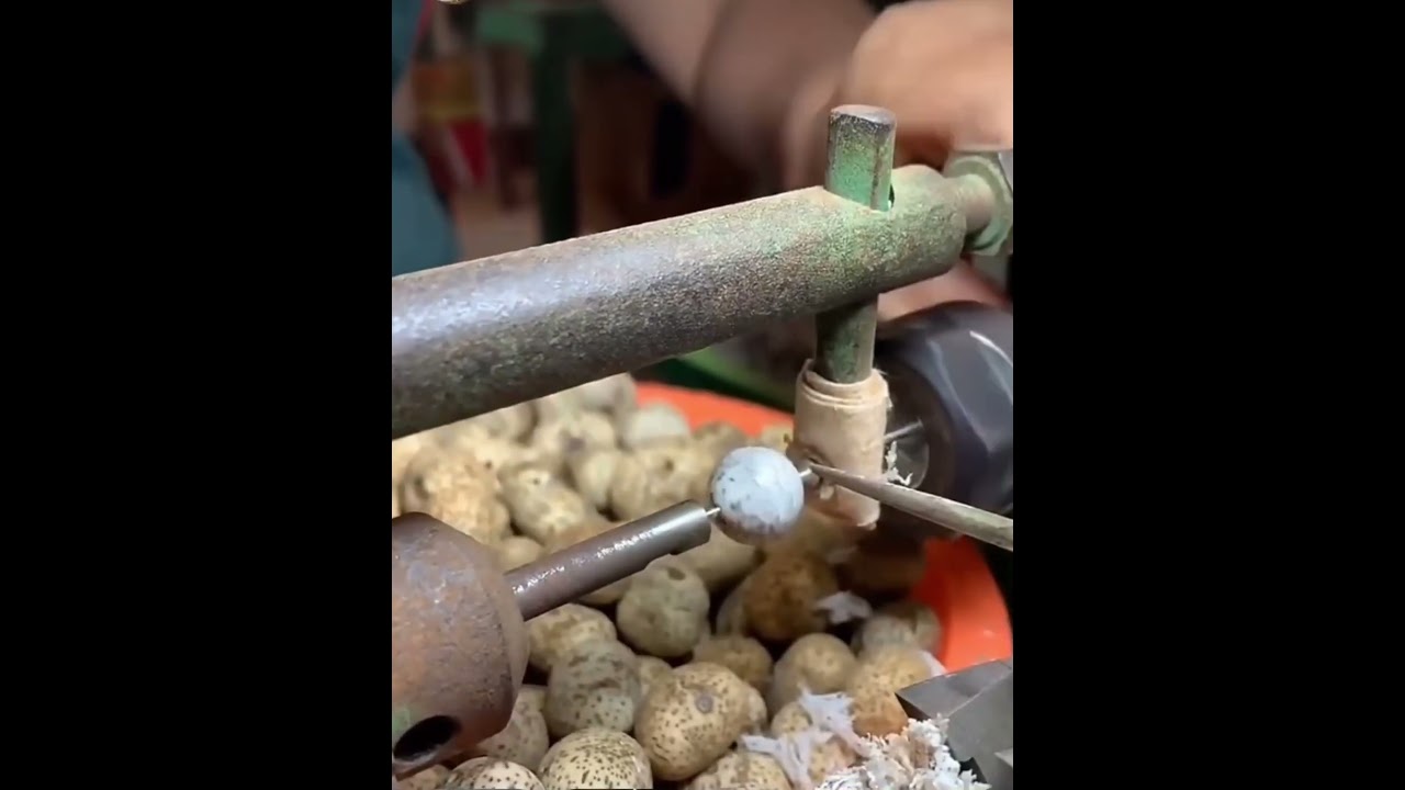 Simple turning tool to easily turn bodhi seeds into beads for bracelets!