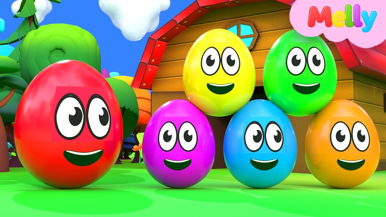 Aprender Colores y Números | Huevos de Colores en la Granja | Canciones Infantiles Melly en Español