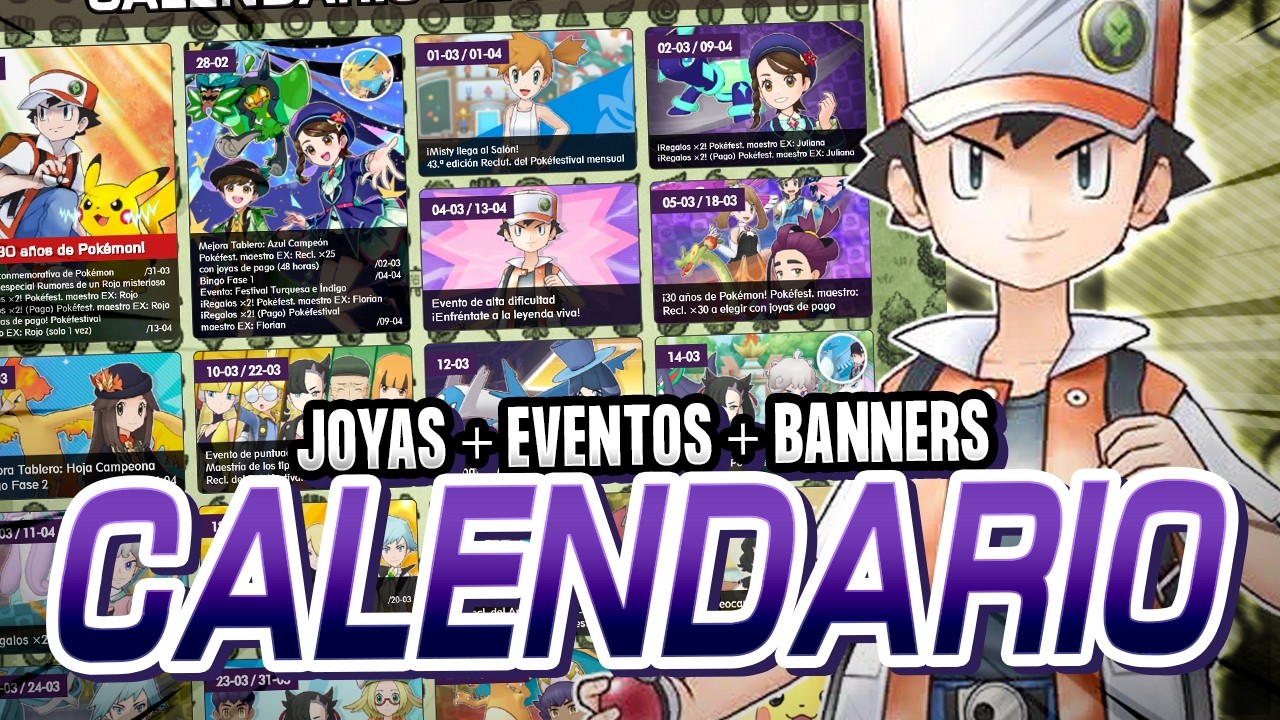 💥 &iexcl;CALENDARIO de MARZO! 💎 &iexcl;Eventos, Joyas, Compis y m&aacute;s! - Pok&eacute;mon Masters EX
