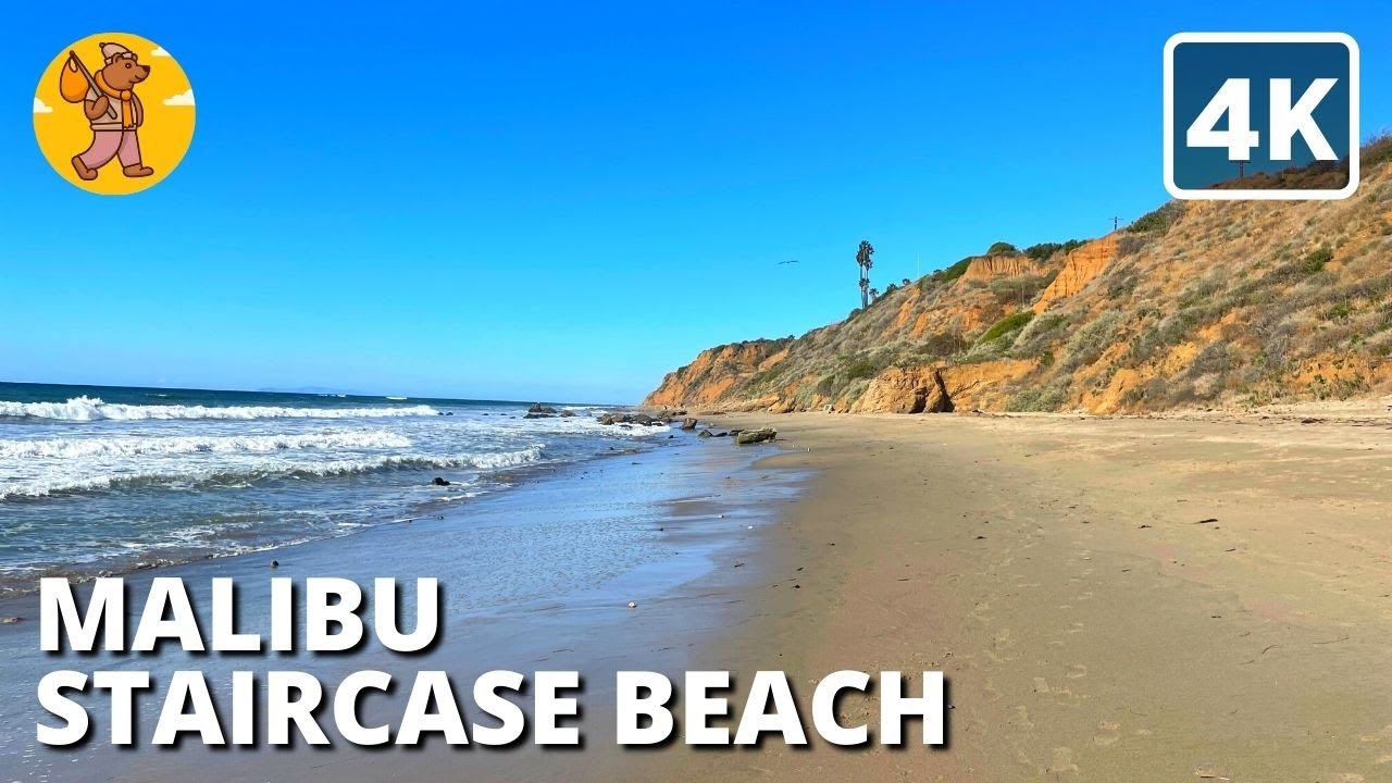 Staircase Beach in Malibu, Los Angeles California | Beach Walk | {4k} 🔊 Binaural Sound