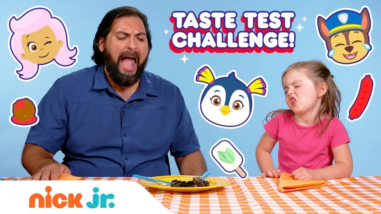 Funky Foods Taste Test w/ Parents & Kids 🦑Ft. PAW Patrol, Top Wing, Bubble Guppies 🍝| Nick Jr.