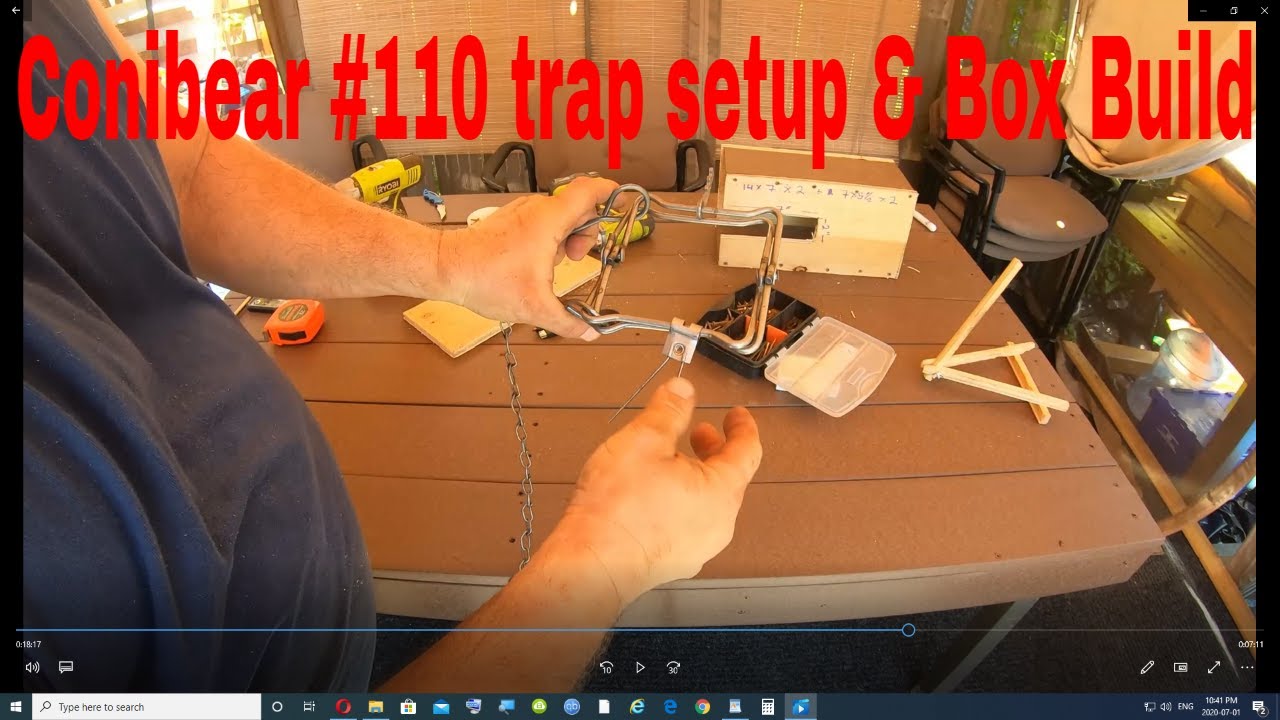 How to setup conibear #110 body trap and box set build HD