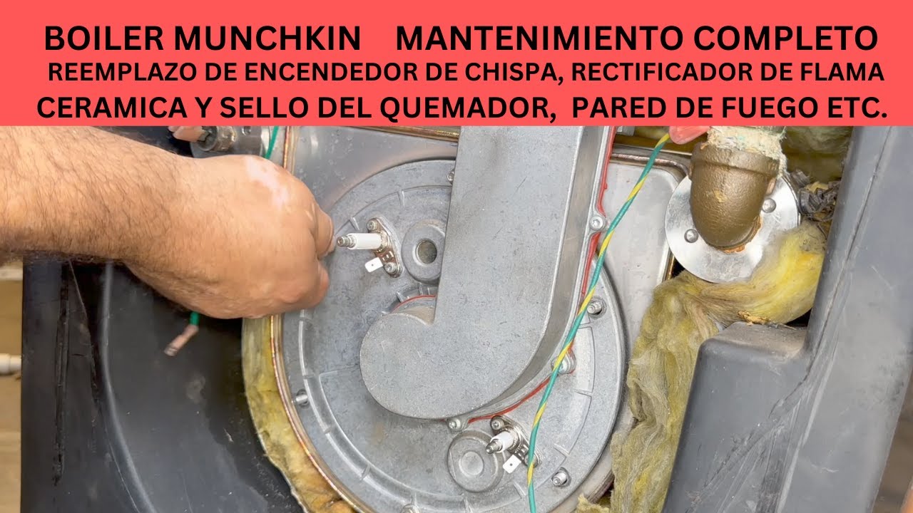 BOILER MUNCHKIN.  MANTENIMIENTO COMPLETO.  REEMPLAZO DE ENCENDEDOR DE CHISPA, RECTIFICADOR ETC, ETC.