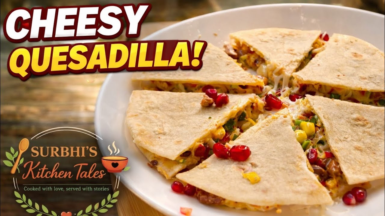 Easy & Quick Cheesy Quesadilla Recipe at Home | Homemade Tortilla Veg Quesadilla | Ready in minutes
