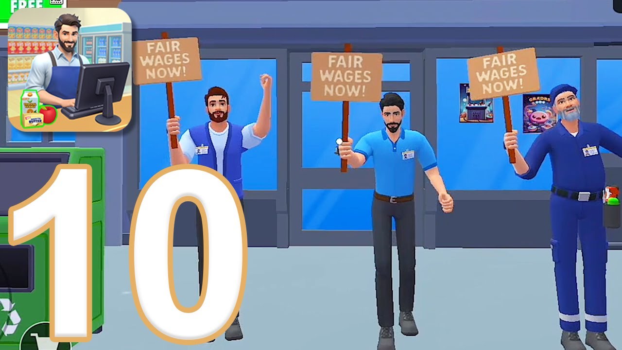 My Supermarket Simulator - Gameplay Walkthrough Part 10 - Employees Update (iOS, Android)