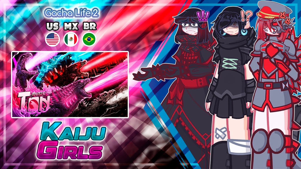 Kaiju Girls React to Rap No Topo do Mundo - (🇲🇽/🇺🇸/🇧🇷) - Gacha Life 2