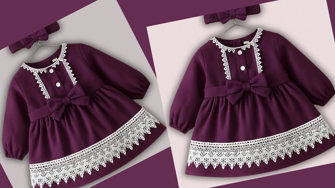 Baby Frock design Cutting & Stitching with lace|  Baby frock for 2-3 years| winter baby frock 2025 |