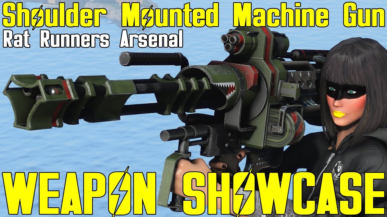 Fallout 4: Shoulder Mounted Machine Gun - Rat Runners Arsenal - Weapon Mod Showcase