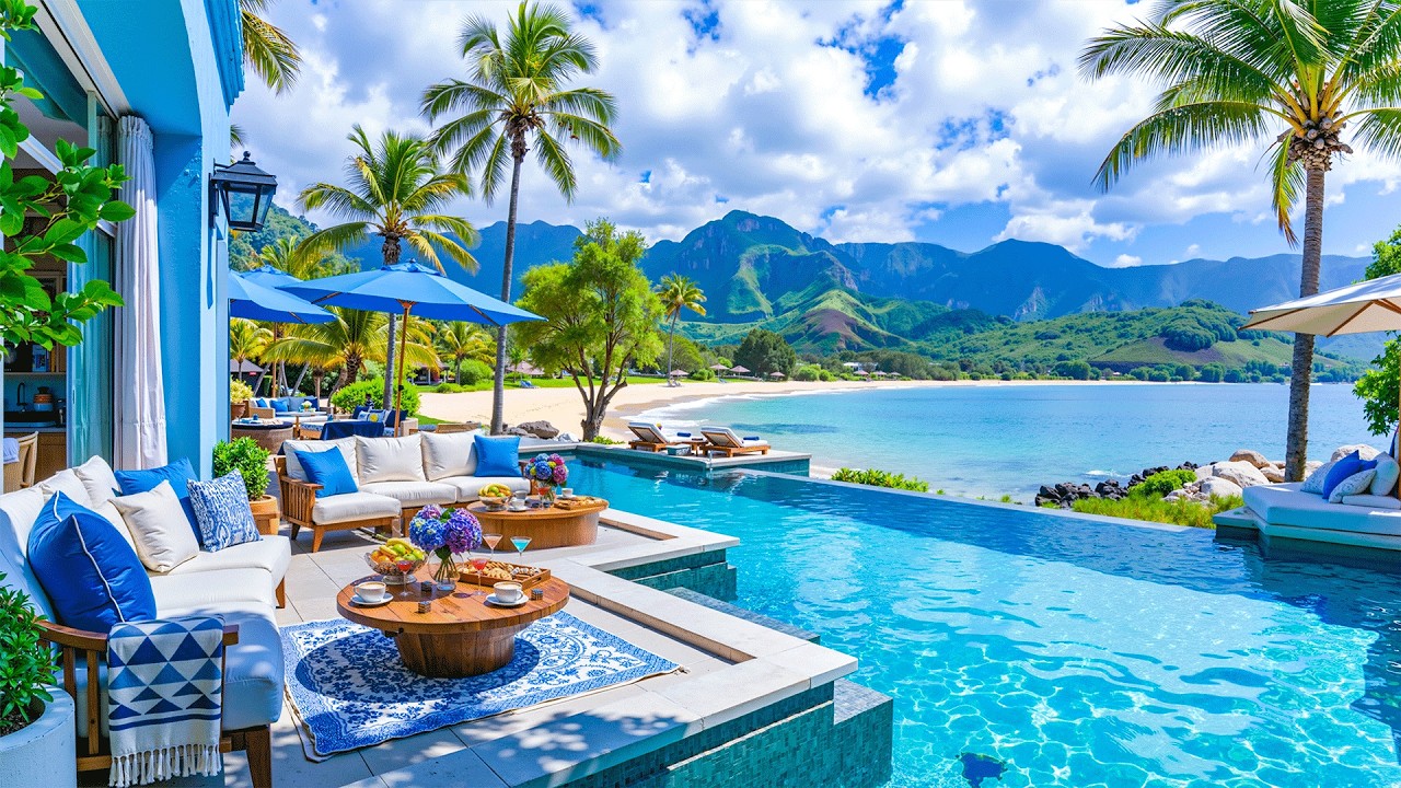 Enjoy Summer Holiday in Hawaii Beach Ambience with Sweet Bossa Nova Jazz & Gentle Ocean Sounds 🌊