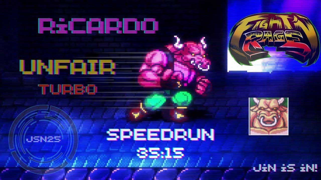 Fight'N Rage [220120] | Ricardo | UNFAIR + Turbo | Speedrun - 35 mins 15 seconds | 06-16-2025