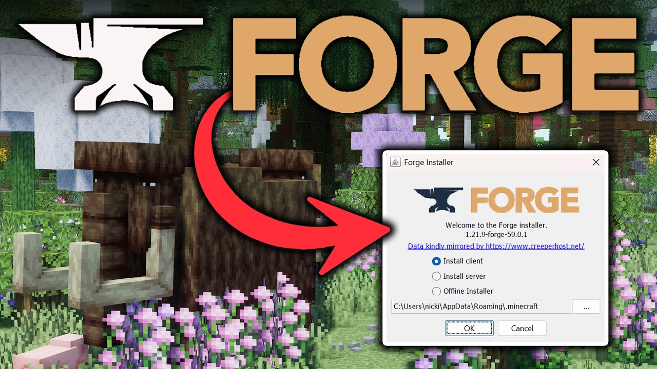 Как скачать и установить Forge в Minecraft 1.21.10