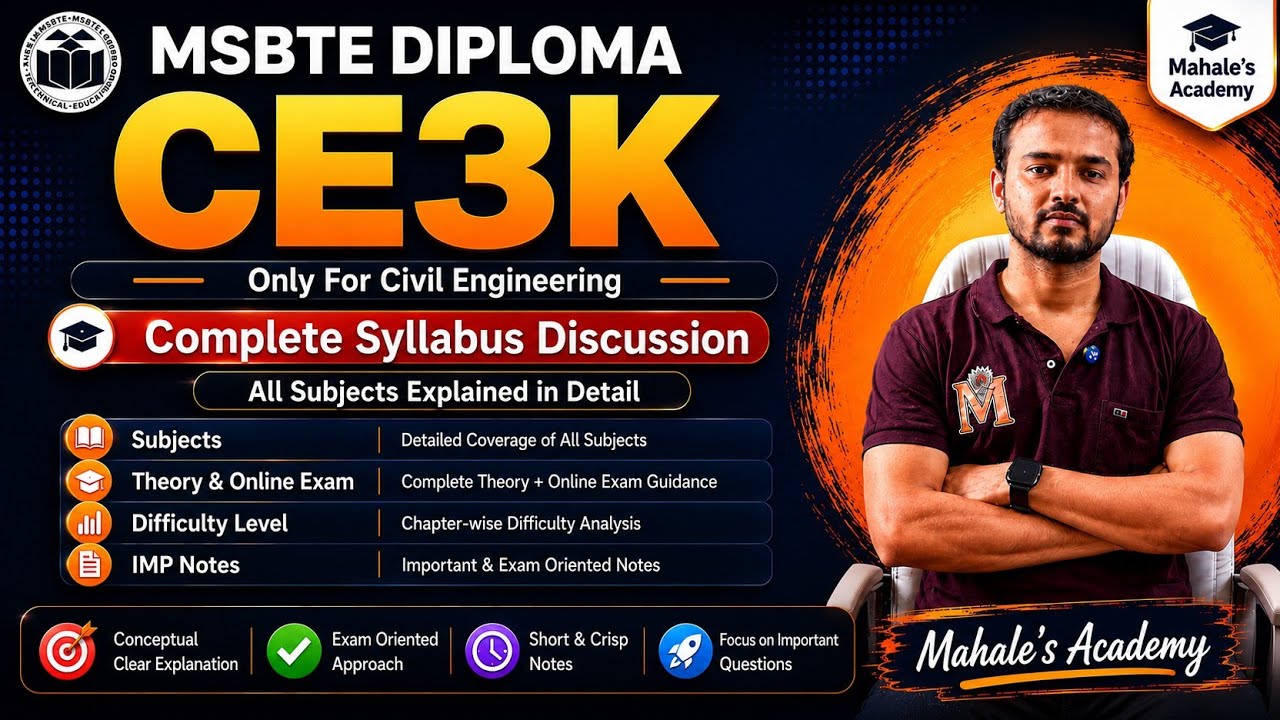 CE3K For Second Year Third Semester CE3K as per K Scheme MSBTE Diploma 