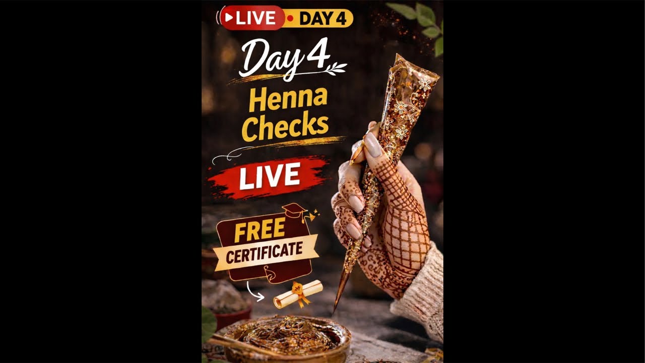 Day 4 Henna Checks Design | Live 7:00 PM #shortsfeed #livemehndi #gridmehndi #3dmehndi #art #mehndi