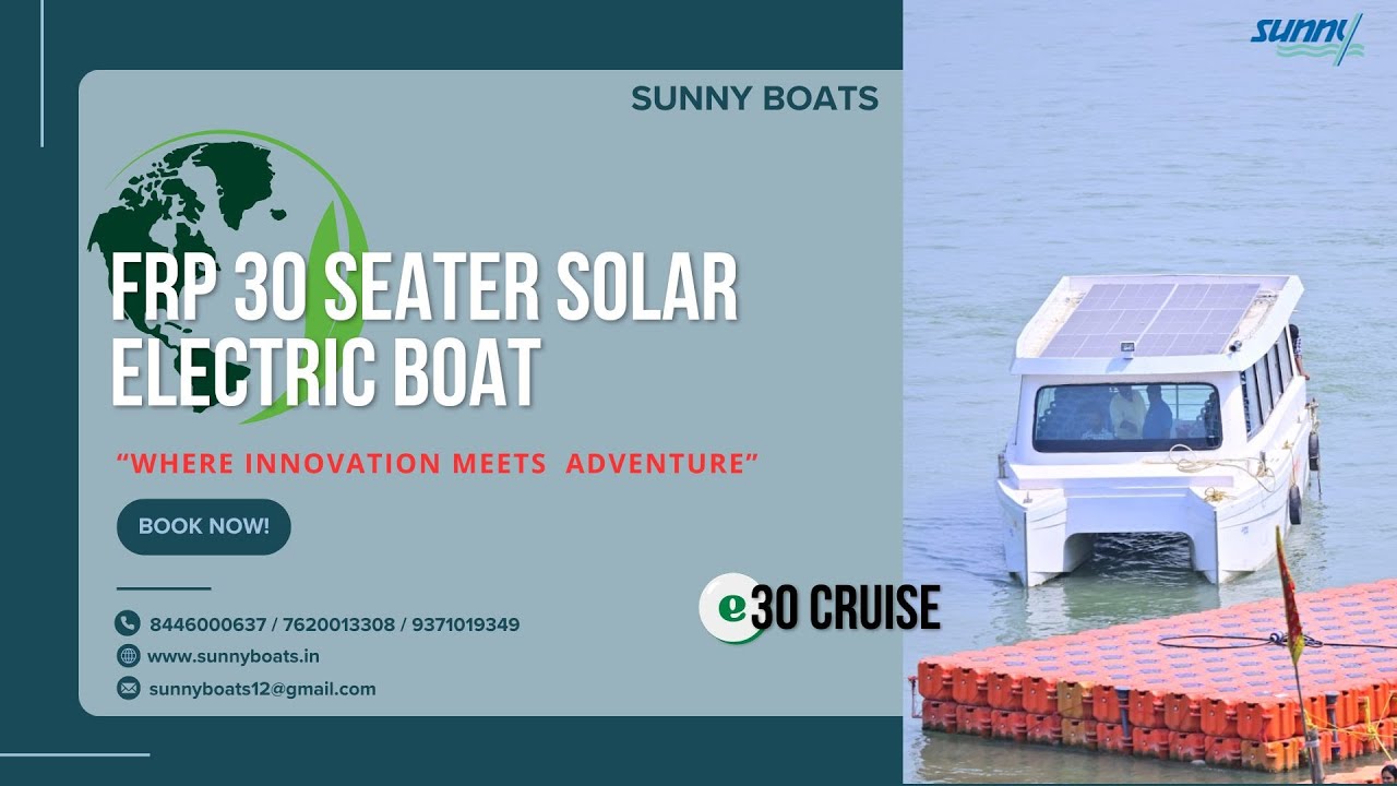 FRP Solar Electric Boat 30seater New #solar #boating #frp #frpboat #marine #electric #sale #torqeedo