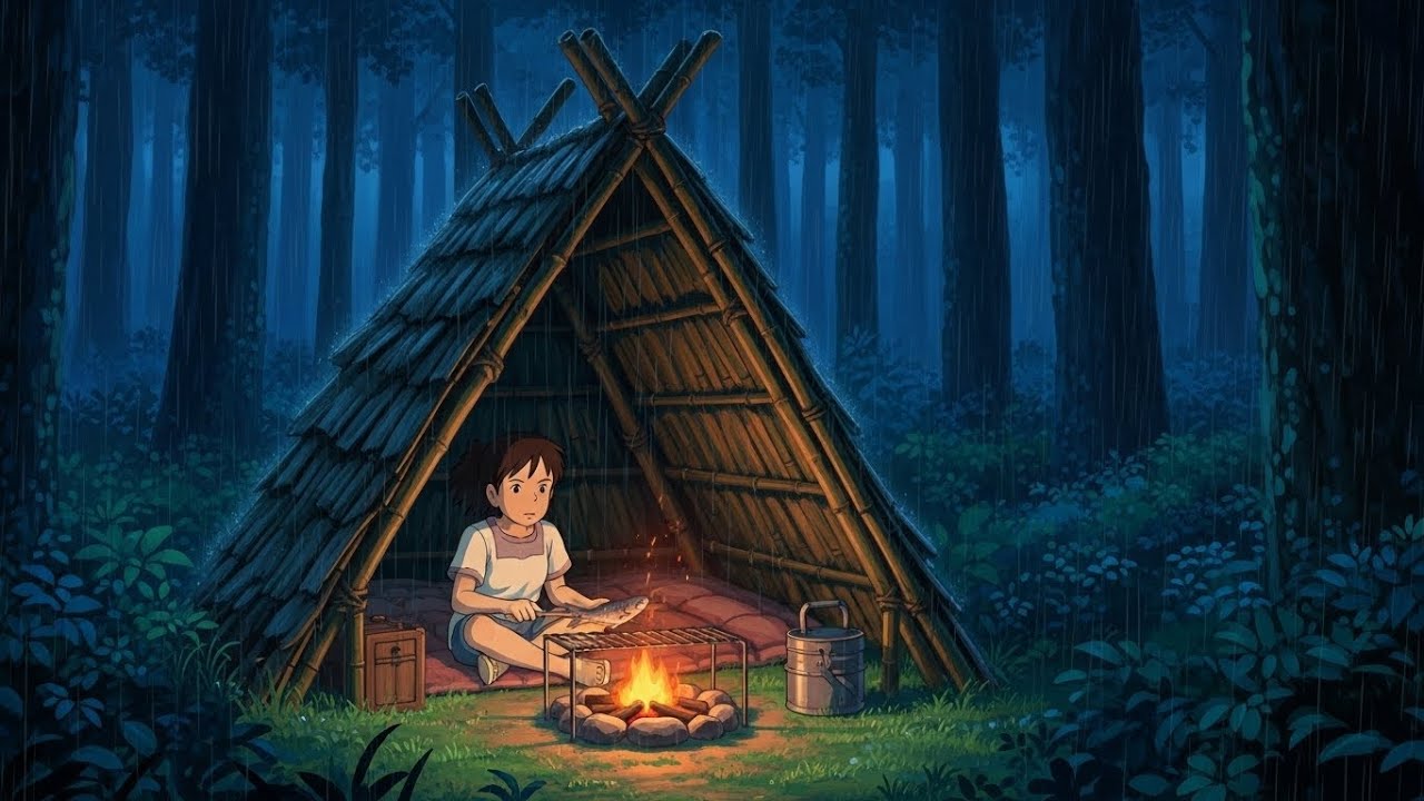 Lost & Alone: Surviving 100 Days in a Magical Jungle 🌿 Building a Bamboo Home [Ghibli Style]