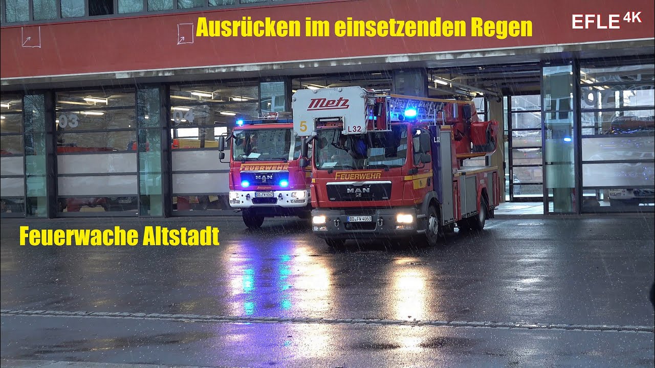 HLF und DLK BF Dresden FuRW 5 Altstadt