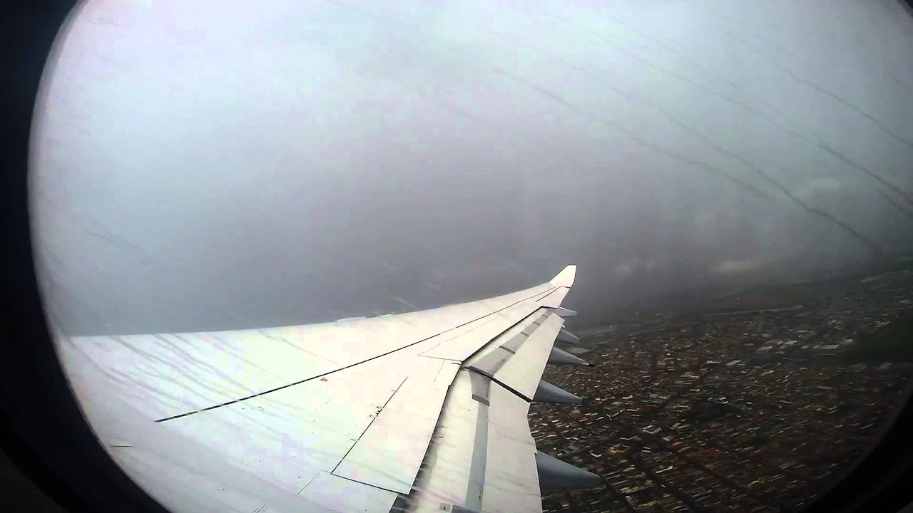 Thunderstorm wet runway takeoff Sao Paulo GRU Airport Lufthansa A346 (GoPro)