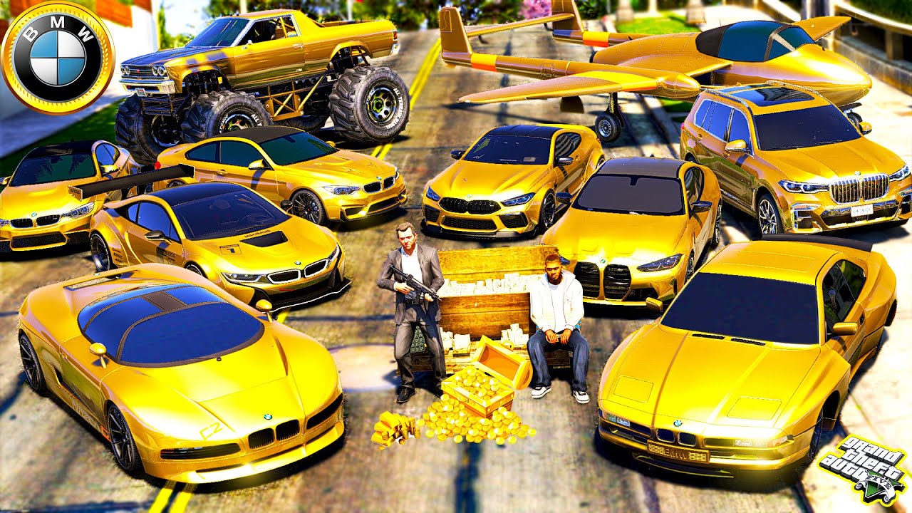 Michael and Franklin steal Golden BMW Cars