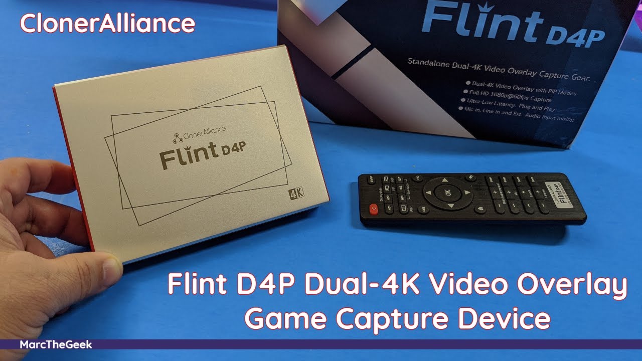 ClonerAlliance Flint D4P Dual-4K Video Overlay Game Capture Device