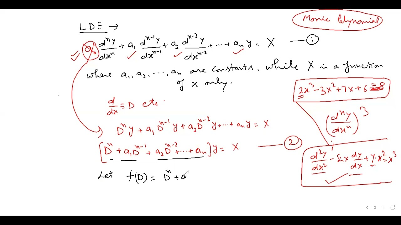 Concept of Linear Differential Equation with constant coefficient