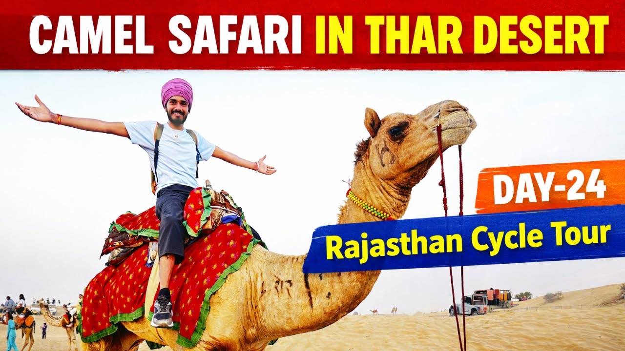 ਬੋਤਿਆਂ ਦੀ ਸਵਾਰੀ Camel Safari in Desert || DAY- 24 || Rajathan Cycle Tour || Sandeep Da Safarnama
