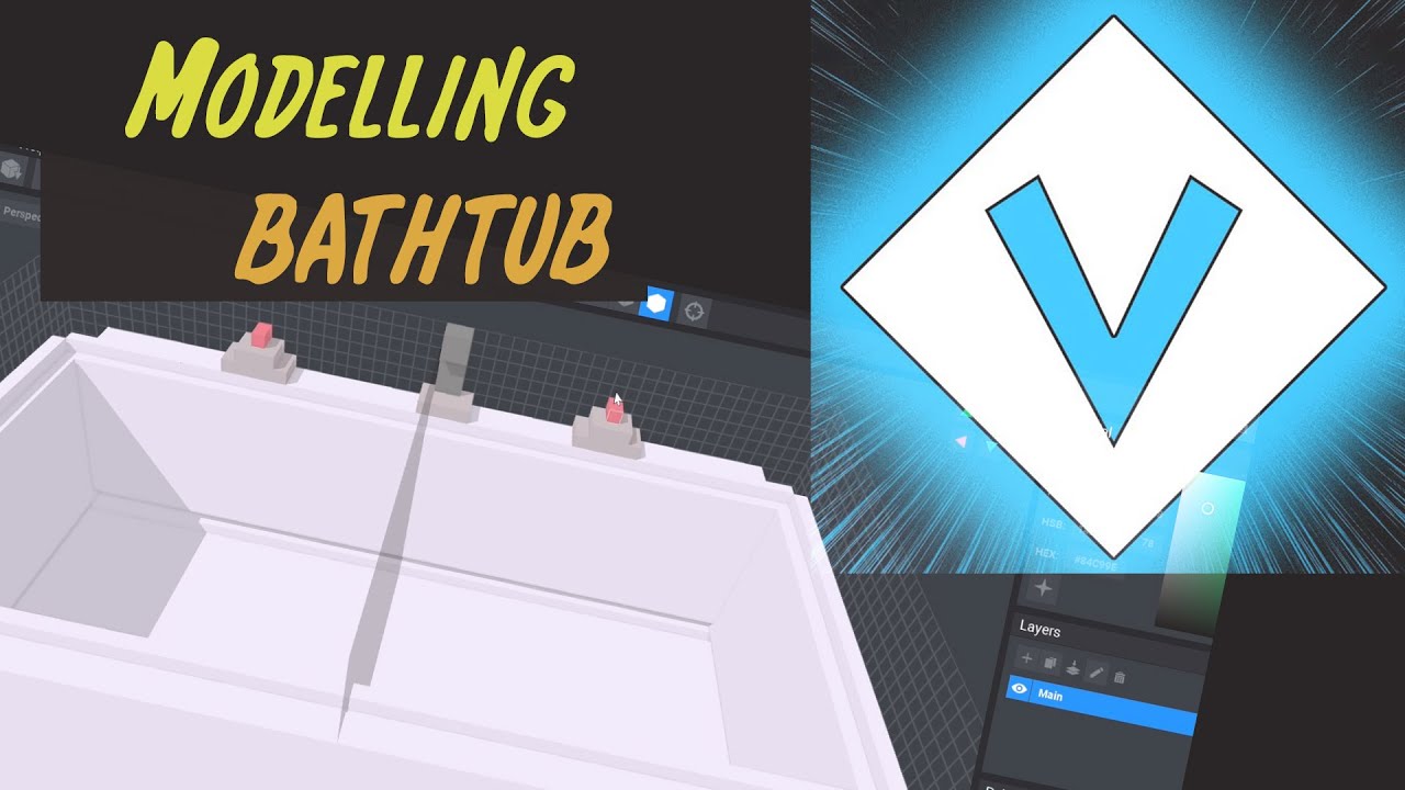 Voxel Art Timelapse | Modeling Bathtub In Vox Edit
