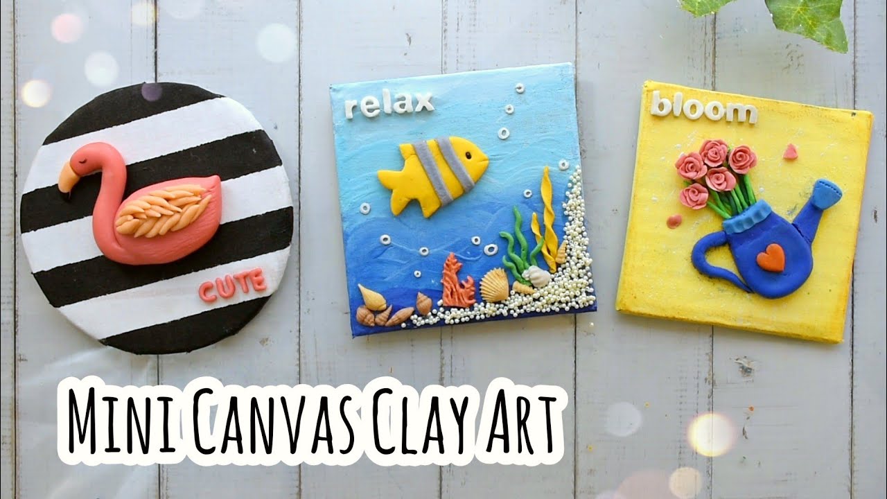 Clay Art On Canvas | 3D Clay Painting | Air Dry Clay Crafts | Clay Craft Ideas