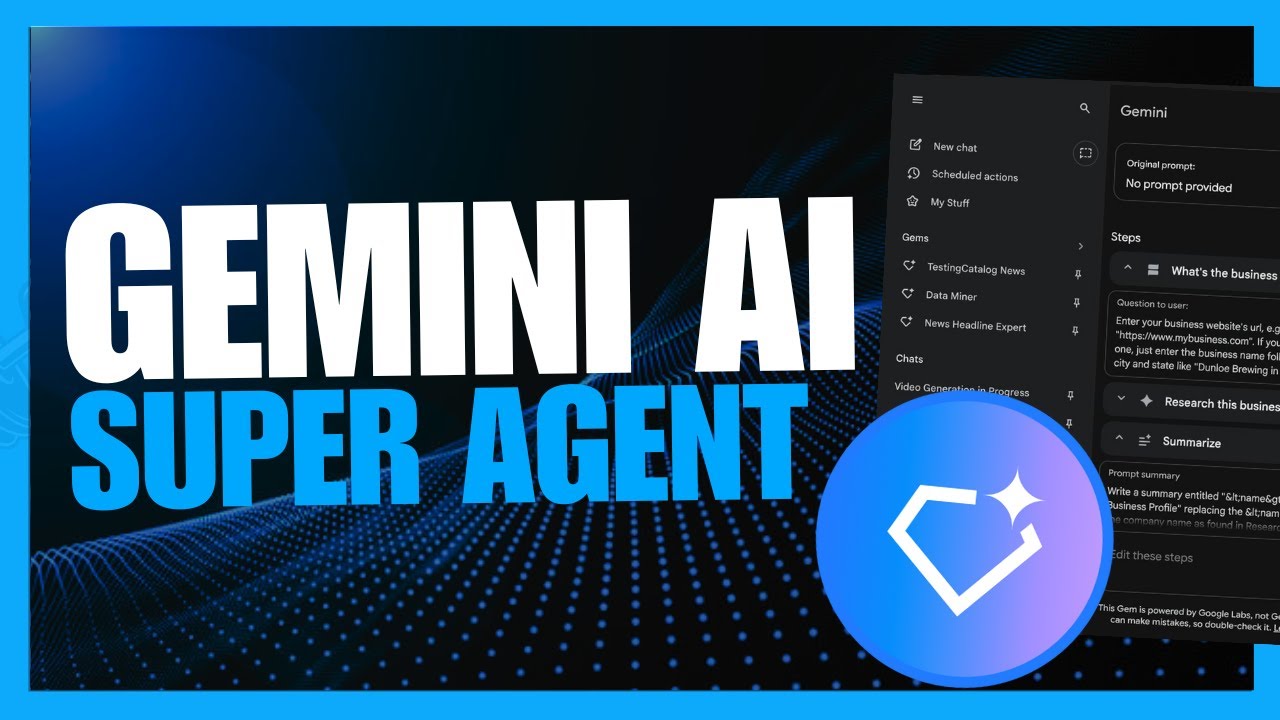 Gemini Super Gems: НОВЫЙ супер-агент искусственного интеллекта от Google! Прощай, N8N! (Полностью...