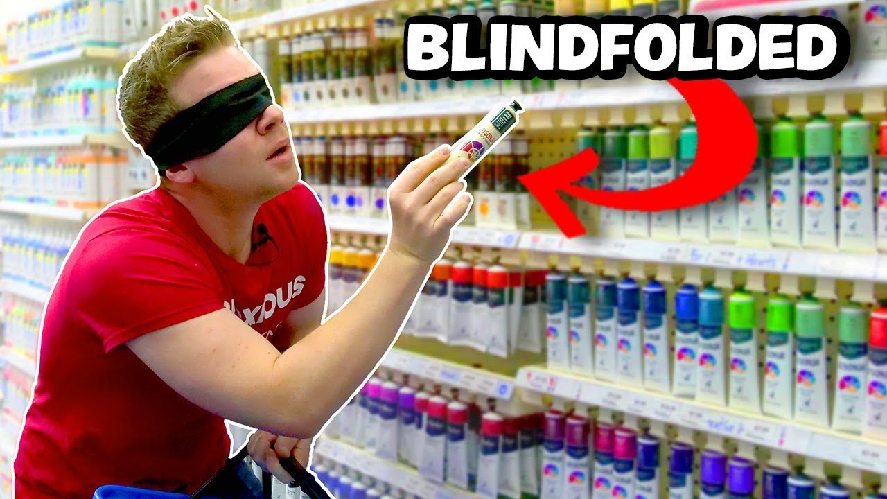 🎨 BUYING ART SUPPLIES BLINDFOLDED!?🖌️ I made art with everything I bought...